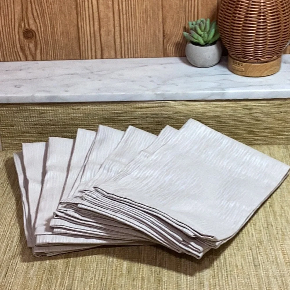 New Garnier-Thiebault 8 21”x 21” Cream 100% Cotton Napkins